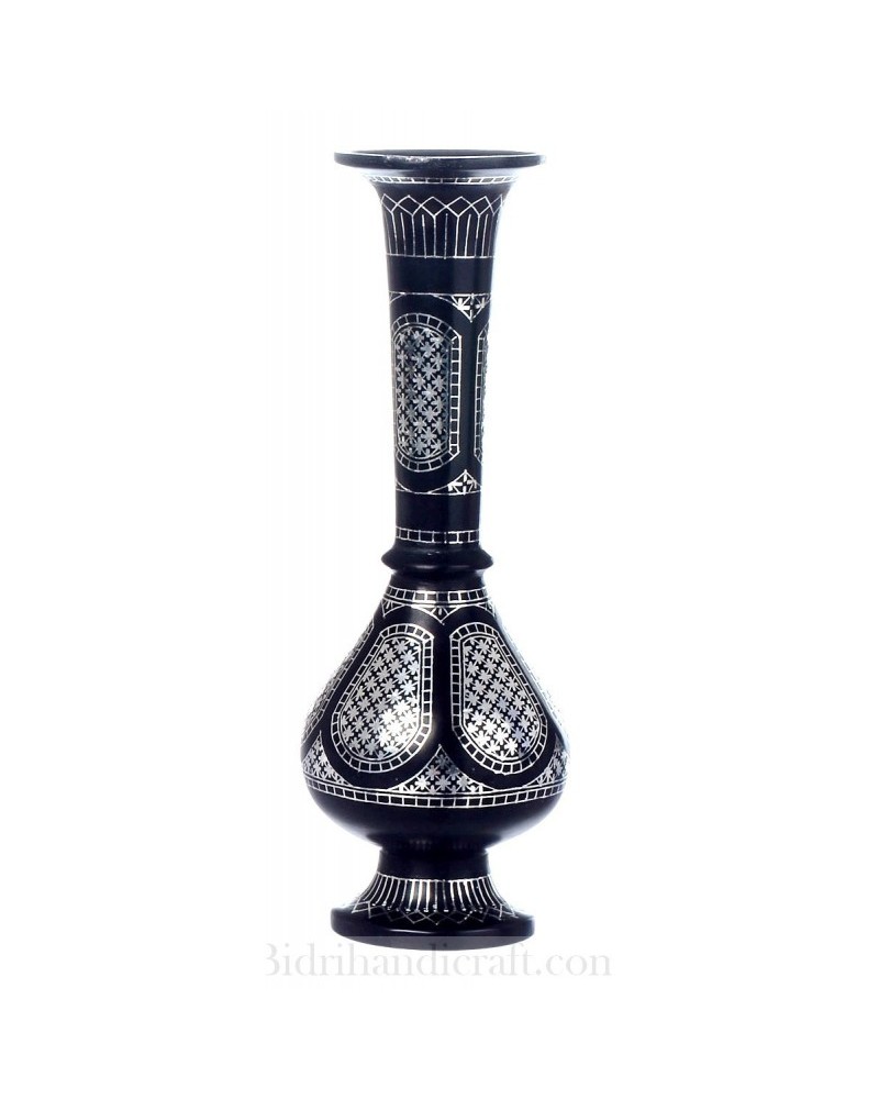 Fancy Flower Vase Pure Silver Star Inlay work