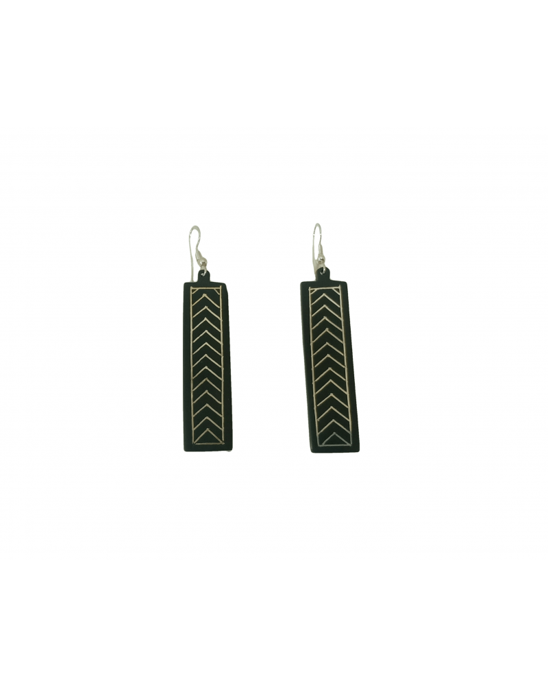 Black handcrafted silver inlay bidri earring – GoCoop